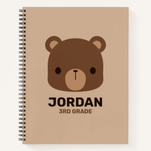 Niedlicher kleiner brauner Bär mit Personalisiert Notizbuch