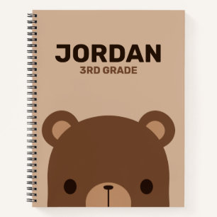 Niedlicher kleiner brauner Bär mit Personalisiert Notizbuch
