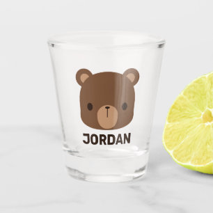 Niedlicher kleiner brauner Bär mit Personalisiert Schnapsglas