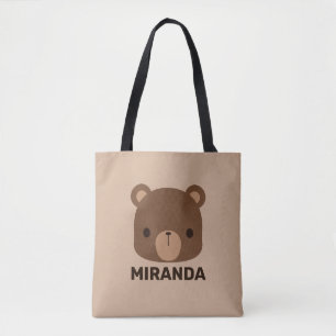Niedlicher kleiner brauner Bär mit Personalisiert Tasche
