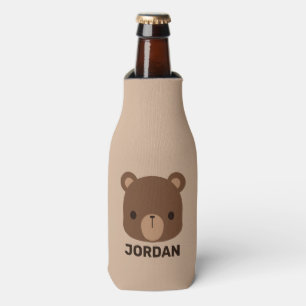 Niedlicher kleiner brauner Bär mit Personalisierte Flaschenkühler