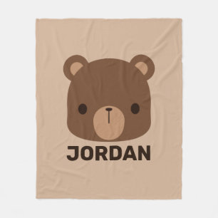 Niedlicher kleiner brauner Bär mit Personalisierte Fleecedecke
