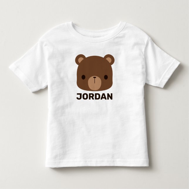 Niedlicher kleiner brauner Bär mit Personalisierte Kleinkind T-shirt (Vorderseite)