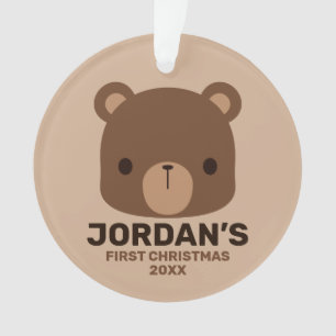 Niedlicher kleiner brauner Bär mit Personalisierte Ornament