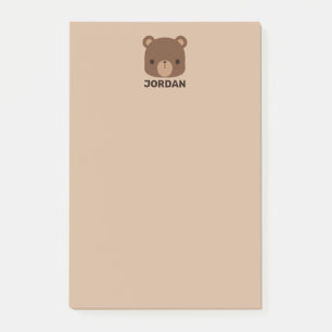 Niedlicher kleiner brauner Bär mit Personalisierte Post-it Klebezettel