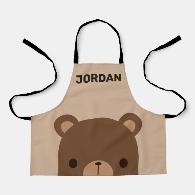 Niedlicher kleiner brauner Bär mit Personalisierte Schürze (Vorderseite)