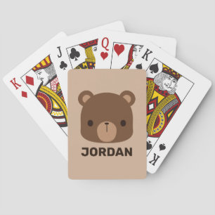 Niedlicher kleiner brauner Bär mit Personalisierte Spielkarten