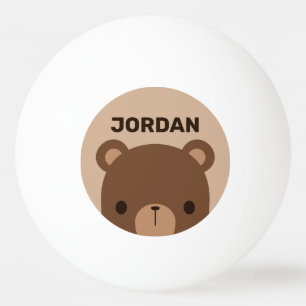 Niedlicher kleiner brauner Bär mit Personalisierte Tischtennisball