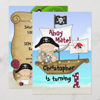 Niedlicher kleiner Buccaneer ~ Pirate 1. Geburtsta Einladung