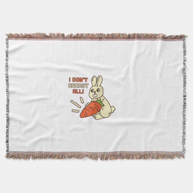 Niedlicher kleiner Bunny hält seine Karotte Decke (Vorderseite)