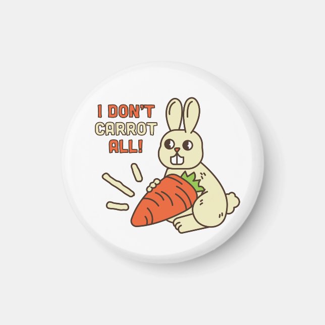 Niedlicher kleiner Bunny hält seine Karotte Magnet (Vorne)