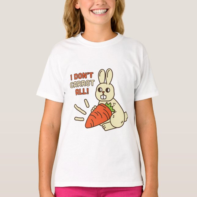 Niedlicher kleiner Bunny hält seine Karotte T-Shirt (Vorderseite)