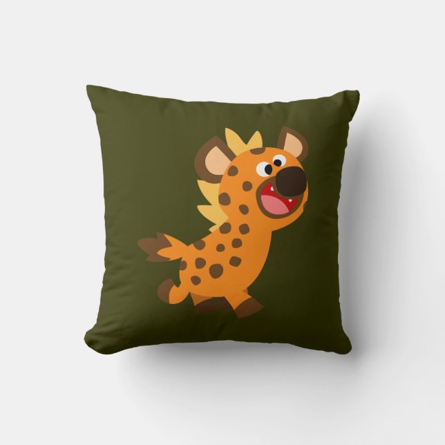 Niedlicher kleiner Cartoon Hyena Kissen (Vorderseite)