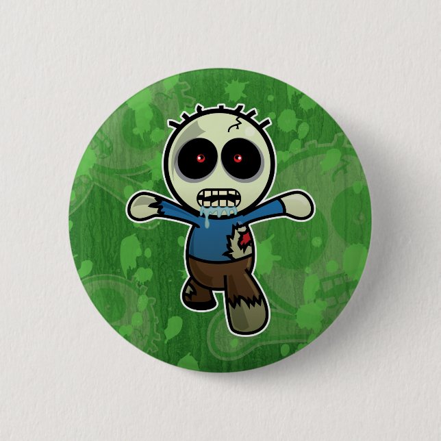 Niedlicher kleiner Cartoon-Zombie Button (Vorderseite)