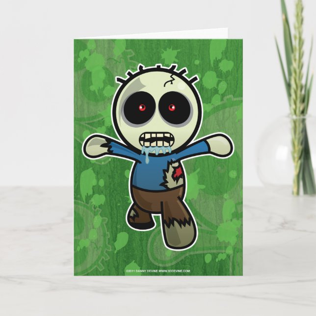 Niedlicher kleiner Cartoon-Zombie Karte (Vorderseite)