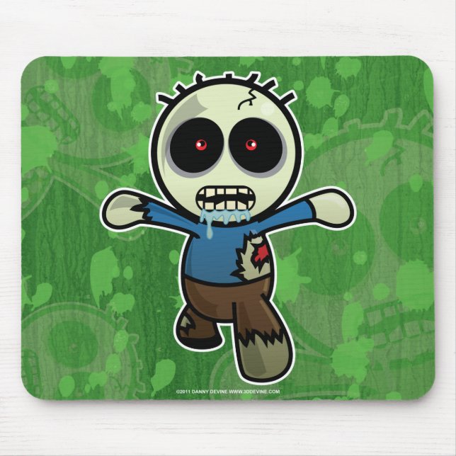 Niedlicher kleiner Cartoon-Zombie Mousepad (Vorne)
