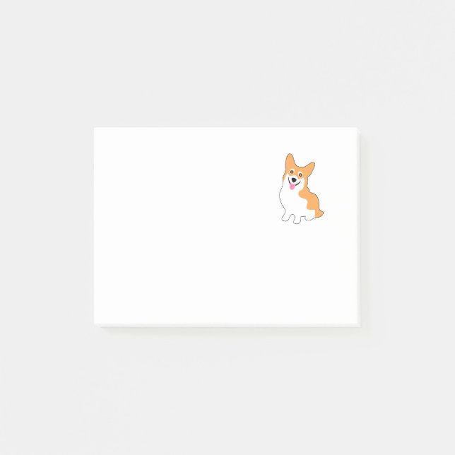 Niedlicher kleiner Corgi Post-it Klebezettel (Vorderseite)