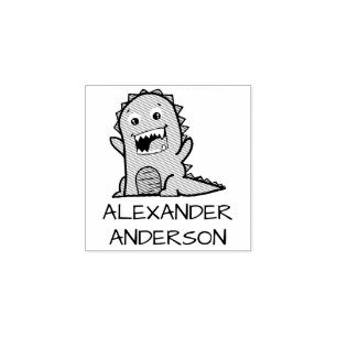Niedlicher Kleiner Drache personalisieren Gummistempel