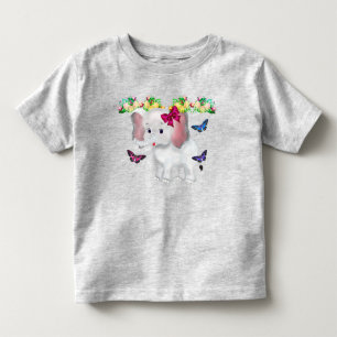 Niedlicher kleiner Elefant mit Schmetterlingen Kleinkind T-shirt