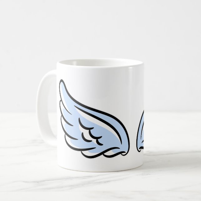 Niedlicher Kleiner Engel-Flügel Kaffeetasse (Vorderseite Links)