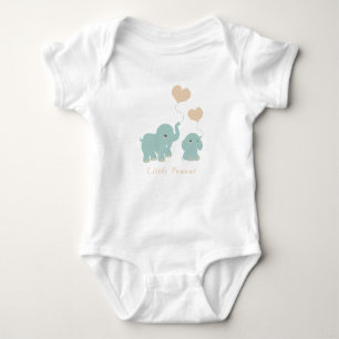 Niedlicher kleiner Erdnuss Elefant Herzballon Blau Baby Strampler