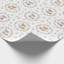 Niedlicher Kleiner Fall Fox mit Blume in sanften F Geschenkpapier