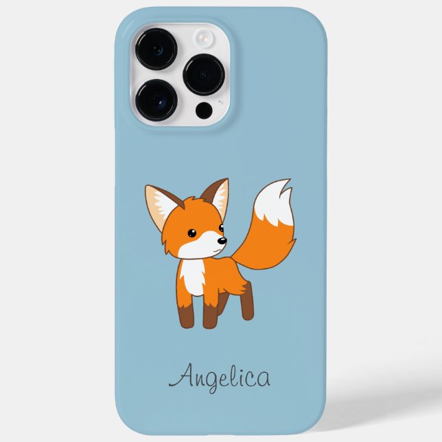Niedlicher kleiner Fox auf blau Case-Mate iPhone 14 Pro Max Hülle (Rückseite)