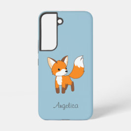 Niedlicher kleiner Fox auf blau Samsung Galaxy Hülle