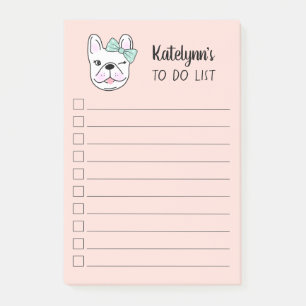 Niedlicher kleiner französischer Bulldog  Pfirsic Post-it Klebezettel