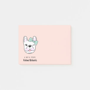 Niedlicher kleiner französischer Bulldog Pfirsich Post-it Klebezettel