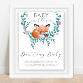Niedlicher kleiner Fuchs in Blüte - Sag kein Baby  Poster