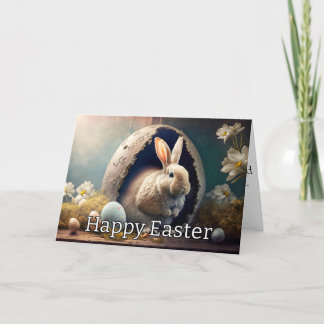 Niedlicher kleiner glücklicher Osterhase Feiertagskarte