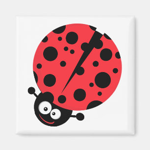 niedlicher kleiner goofy Ladybug mit vielen Spots Magnet