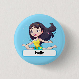 Niedlicher kleiner Gymnast-Button mit benutzerdefi Button