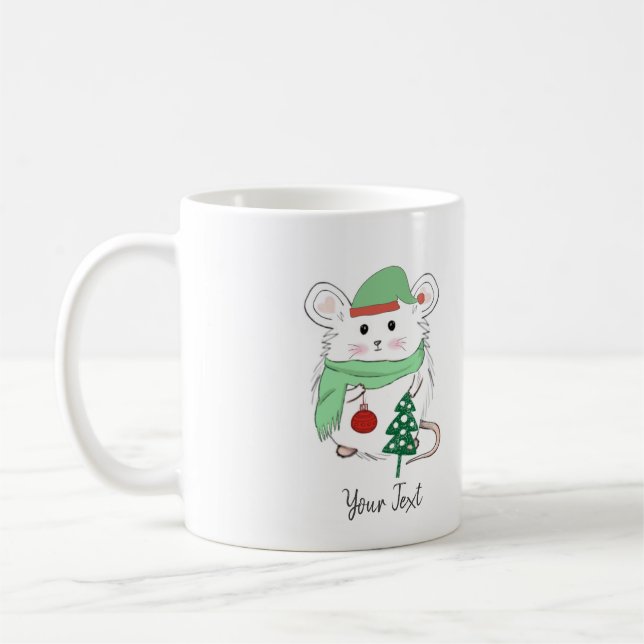 Niedlicher kleiner Hamster Frohe Weihnachten Kaffeetasse (Links)