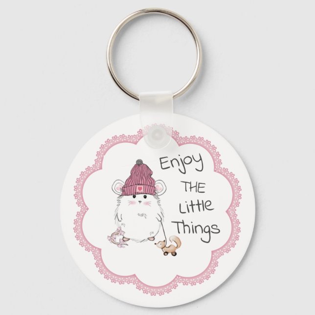 Niedlicher kleiner Hamster "Genießen Sie die Klein Schlüsselanhänger (Vorderseite)