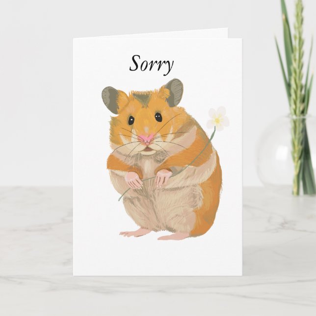 Niedlicher kleiner Hamster mit Blume Karte (Vorderseite)