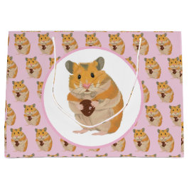 Niedlicher kleiner Hamster mit einem Ostereier, gr Große Geschenktüte