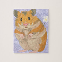 Niedlicher kleiner Hamster mit einer Blume