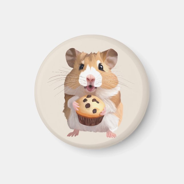 Niedlicher kleiner Hamster mit Muffin Magnet (Vorne)