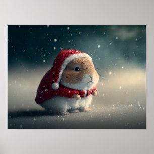 Niedlicher kleiner Hase mit einem Hut aus dem Weih Poster