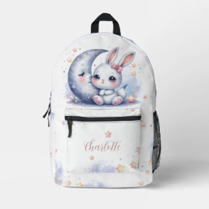 niedlicher kleiner Hasen und Mond Bedruckter Rucksack