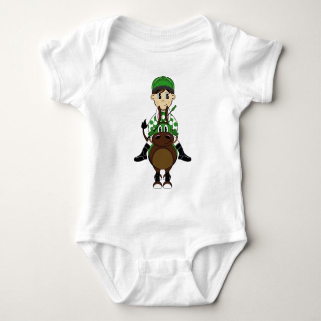 Niedlicher kleiner Jockey-Strampler Baby Strampler (Vorderseite)