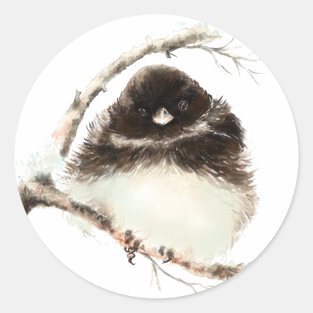 Niedlicher Kleiner Junco, Wasserfarben-Naturvogel Runder Aufkleber (Vorderseite)