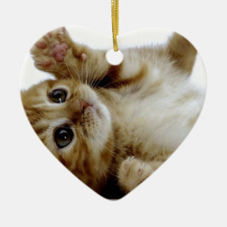 niedlicher kleiner Kätzchenkatzenhaustier-Ingwer Keramikornament