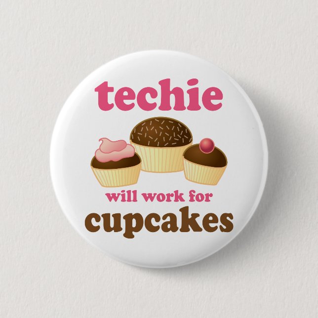Niedlicher kleiner Kuchen Techie Button (Vorderseite)