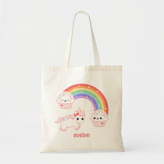 Niedlicher kleiner KuchenUnicorn Tragetasche (Vorne)