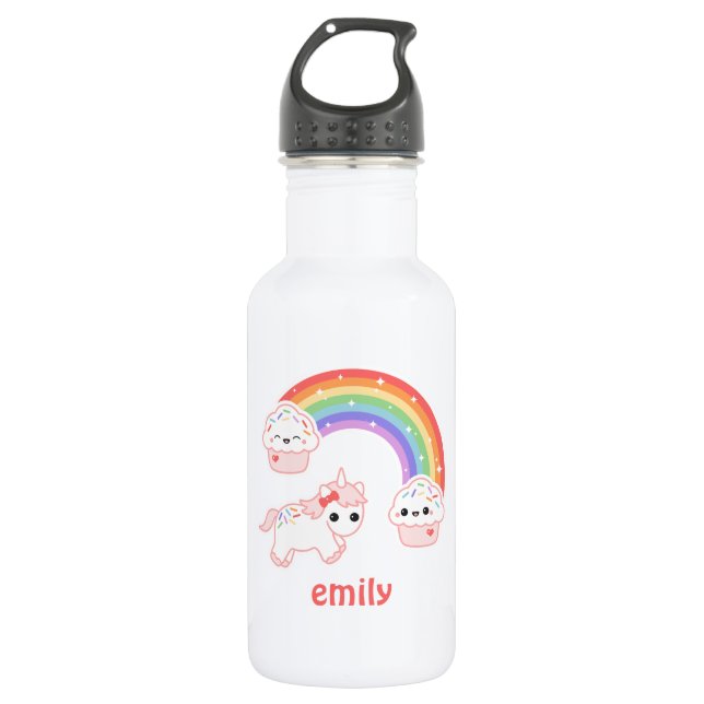 Niedlicher kleiner KuchenUnicorn Trinkflasche (Vorderseite)