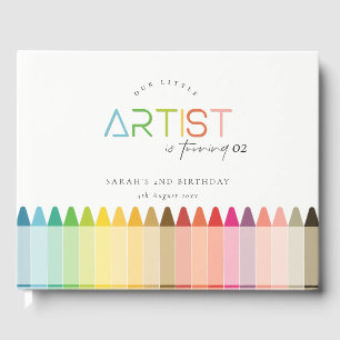 Niedlicher kleiner Künstler Crayon Regenbogen jede Gästebuch