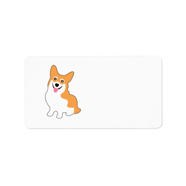 Niedlicher kleiner, lächelnder Corgi-Welpe Adressaufkleber (Vorne)